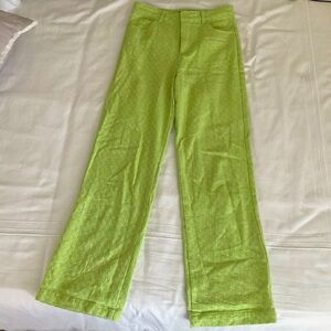 Zara green pattern pants